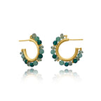 Ophelia Small Gemstone Hoops Green Aventurine, Green Apatite & Green Tourmaline