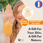 Eco Bath London Apricot Soap on a Rope 220g- Luxury Eco-Friendly Apricot Soap Bar