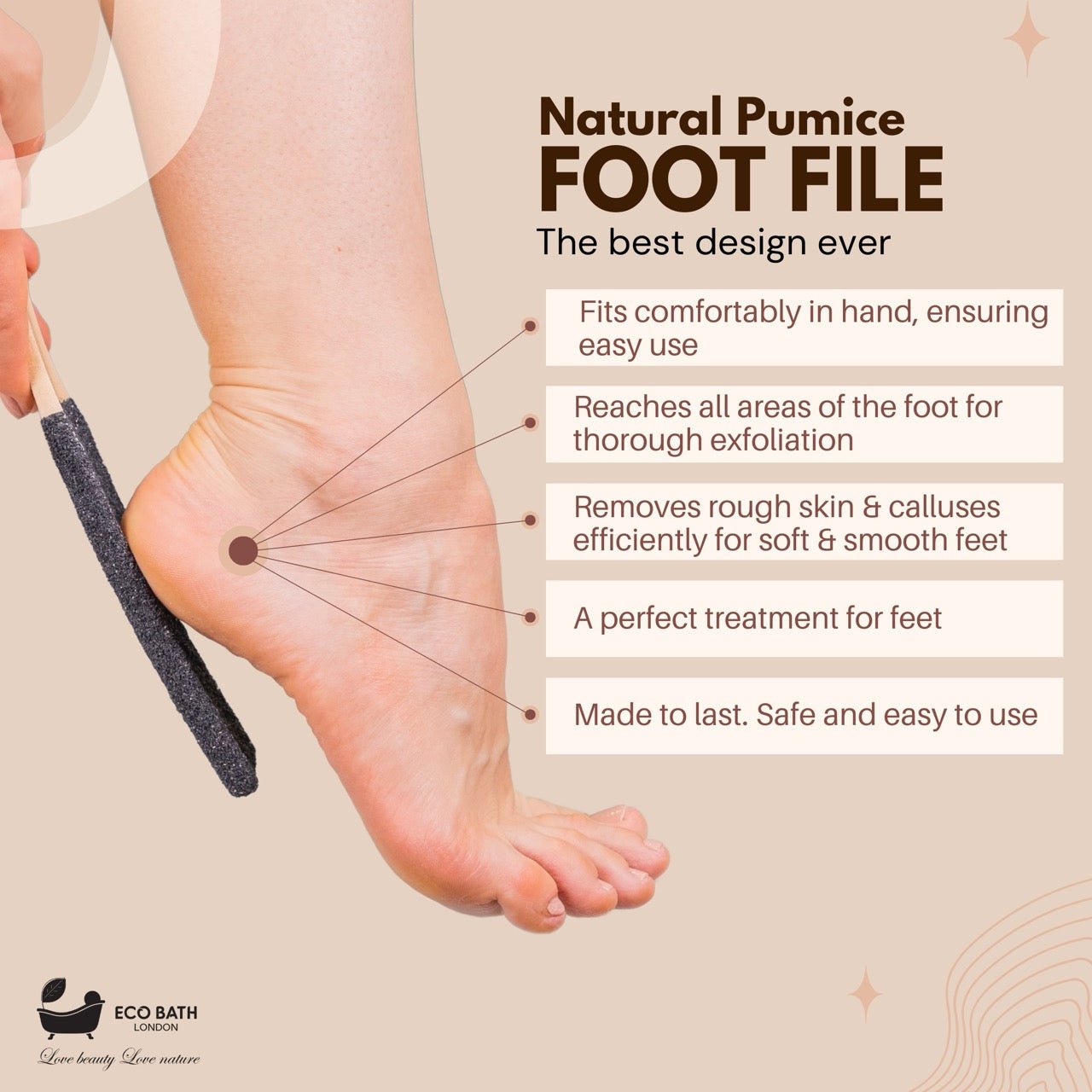 Eco Bath Foot File - Curved Black Pumice