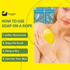 Eco Bath London Lime Soap on a Rope 220g - Luxury Eco-Friendly Lime Soap, Refreshing Body Wash Bar with Shea Butter