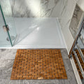 Eco Bath London Bamboo Bath Mat - Roll Up Shower Mat, Anti-Slip and Waterproof Bathroom Spa Shower Mat