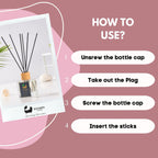 Eco Bath London Cotton Fresh Reed Diffuser 100ml (3.38 Fl.Oz) - Luxurious Calming Reed Diffuser for Home Fragrance