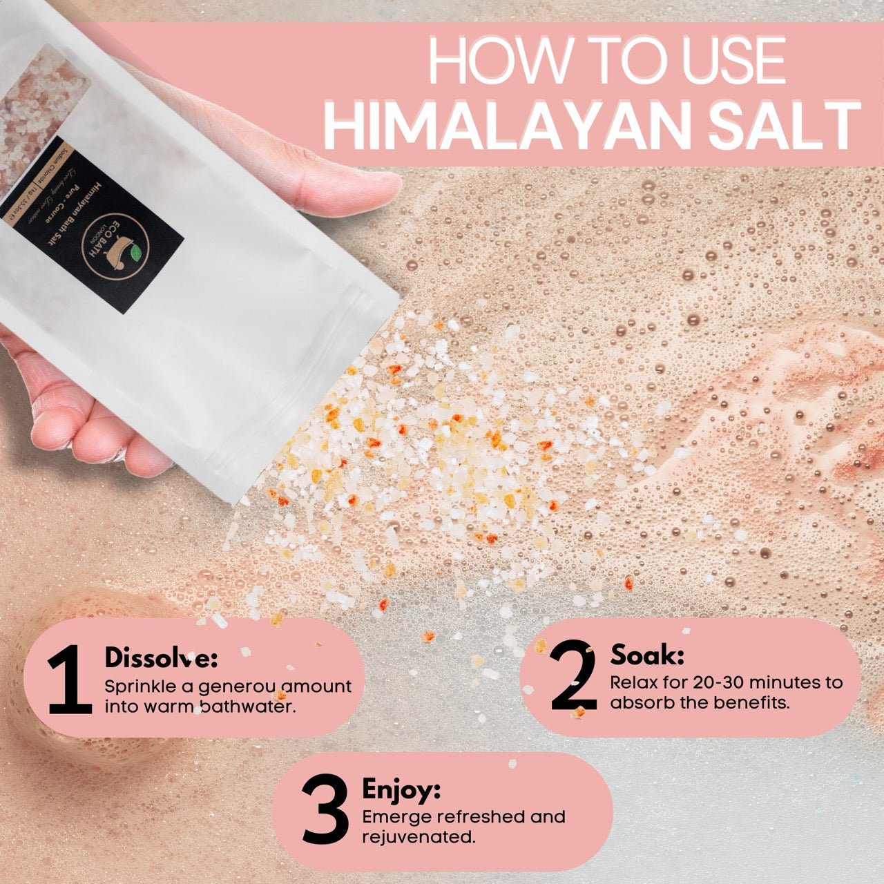 Eco Bath London Himalayan Bath Salt Course Plain - 1 KG