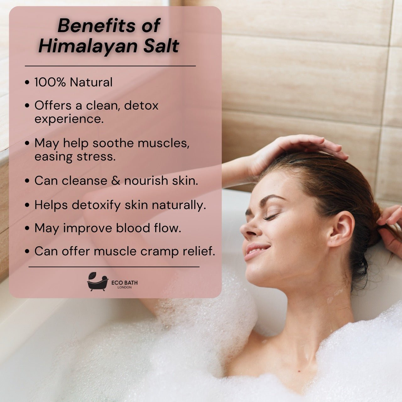 Eco Bath London Lavender Himalayan Bath Salt 300g - Pink Himalayan Bath Salt Infused with Lavender
