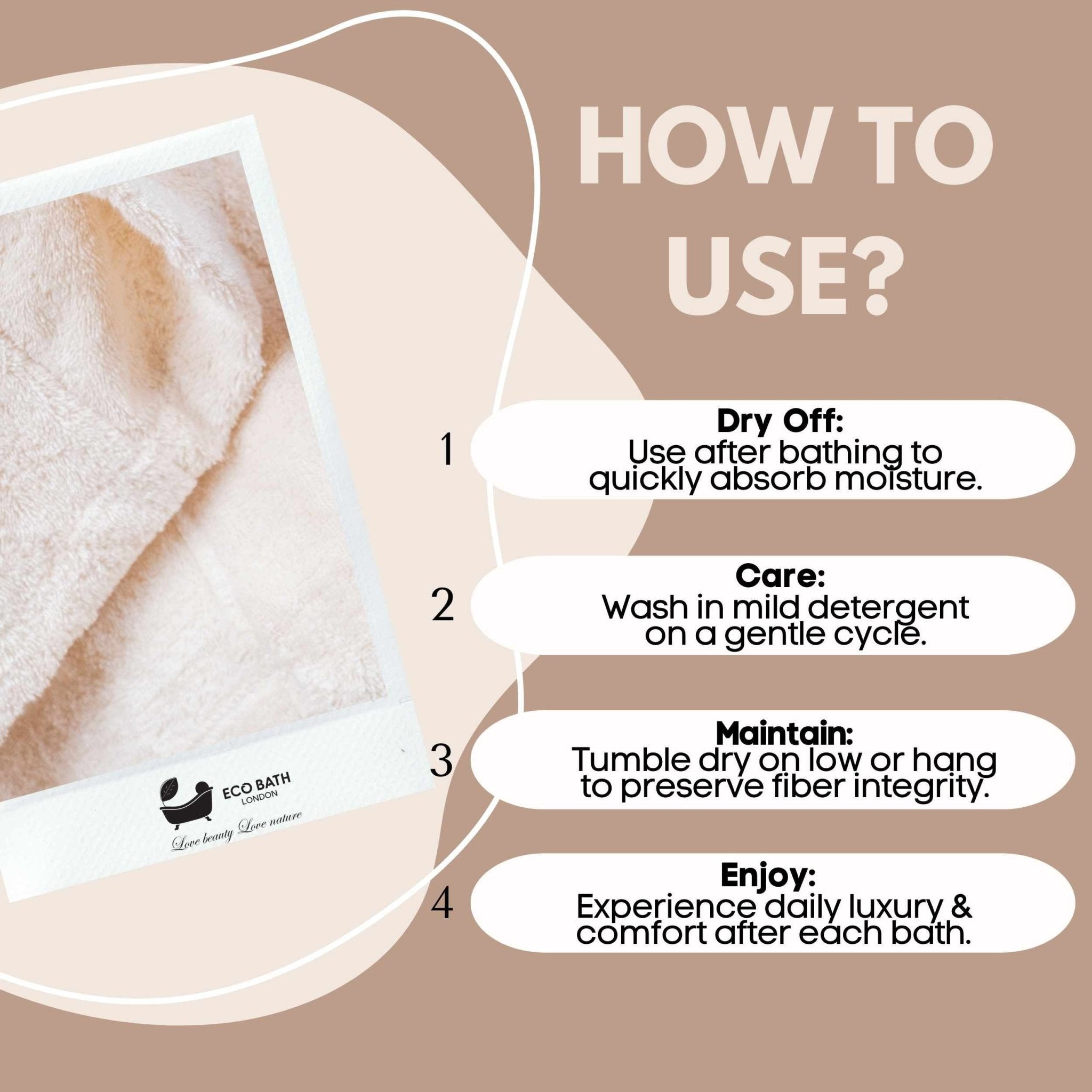 Eco Bath London Organic Cotton Bath Towel - Available in Multiple Sizes
