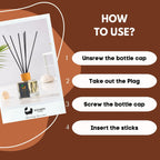 Eco Bath London Vanilla Cinnamon Reed Diffuser - Luxurious Herbal Scent of Cinnamon and Vanilla, Long Lasting Room Diffuser, 100ml (3.38 Fl.Oz)