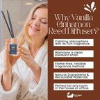 Eco Bath London Vanilla Cinnamon Reed Diffuser - Luxurious Herbal Scent of Cinnamon and Vanilla, Long Lasting Room Diffuser, 100ml (3.38 Fl.Oz)