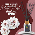 Eco Bath London White Musk Reed Diffuser - Fresh and Sweet Fruits Scented Room Diffuser with Lemon, Mandarin, Green Pear, and Bergamot, 100ml (3.38 Fl.Oz)