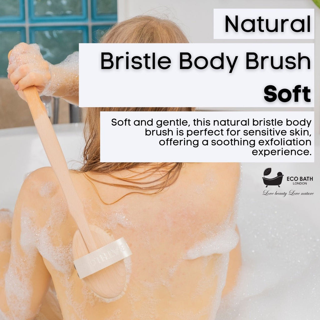 Eco Bath Natural Bristle Body Brush Detachable with Soft Bristles