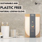 Eco Bath London Natural Loofah Bath Mitt - Premium Exfoliating Bath Glove for Smooth and Radiant Skin