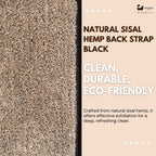 Eco Bath  Natural Sisal Hemp Back Strap Black