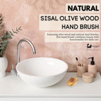 Eco Bath London Natural Sisal Olive Wood Hand Brush - Premium Olive Wood Sisal Hand Brush