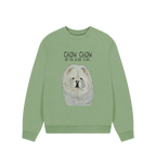 Snuggle Up in Style with the Cream Chow Chow Women's Oversized Sweatshirt – Aloof Floof Approved!