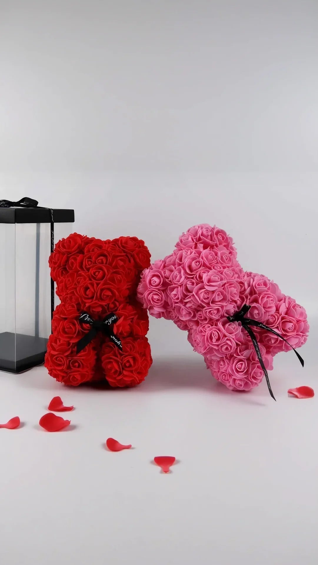 Silk Artificial Flower Teddy Roses With Luxury Gift Box