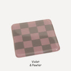 Fused Glass Coaster - Handcrafted Chequered Design from Cornwall by David Perry Glass & Ceramics (10cm-chequered-dual-colour-coaster-oceanside-collection)