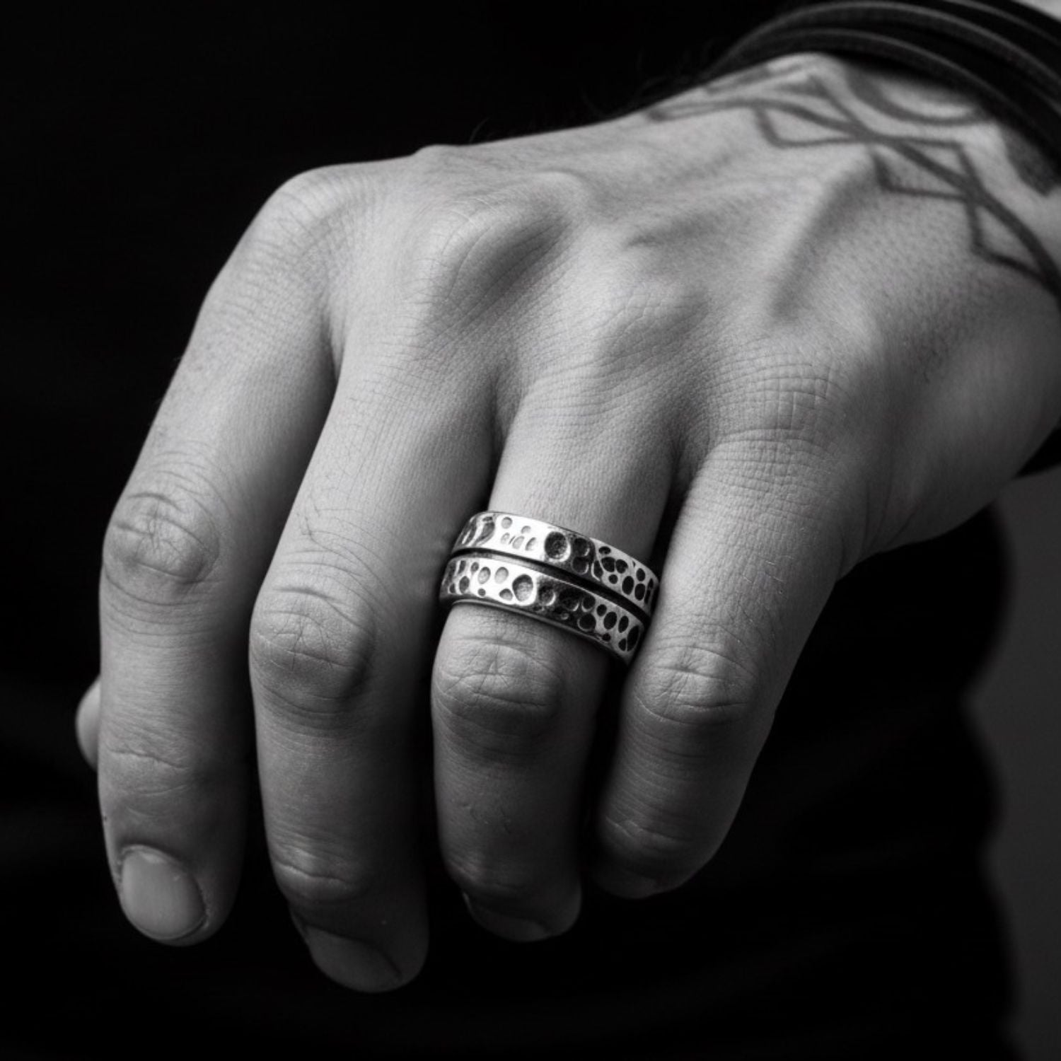 Effect Men's Ring – Sterling Silver 925 – Handmade Statement Ring