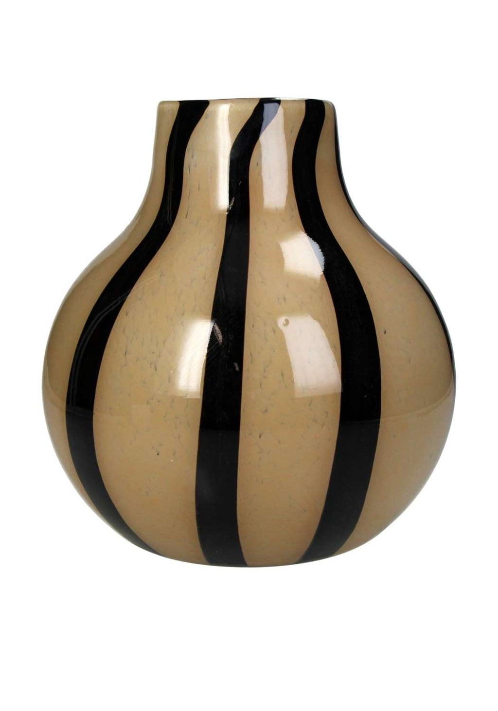 Elegant Brown Two Toned Striped Vase