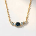 Elegant Topaz Cluster Gold Necklace - Zaria