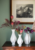 Emilie Tall White Twisted Ceramic Vase