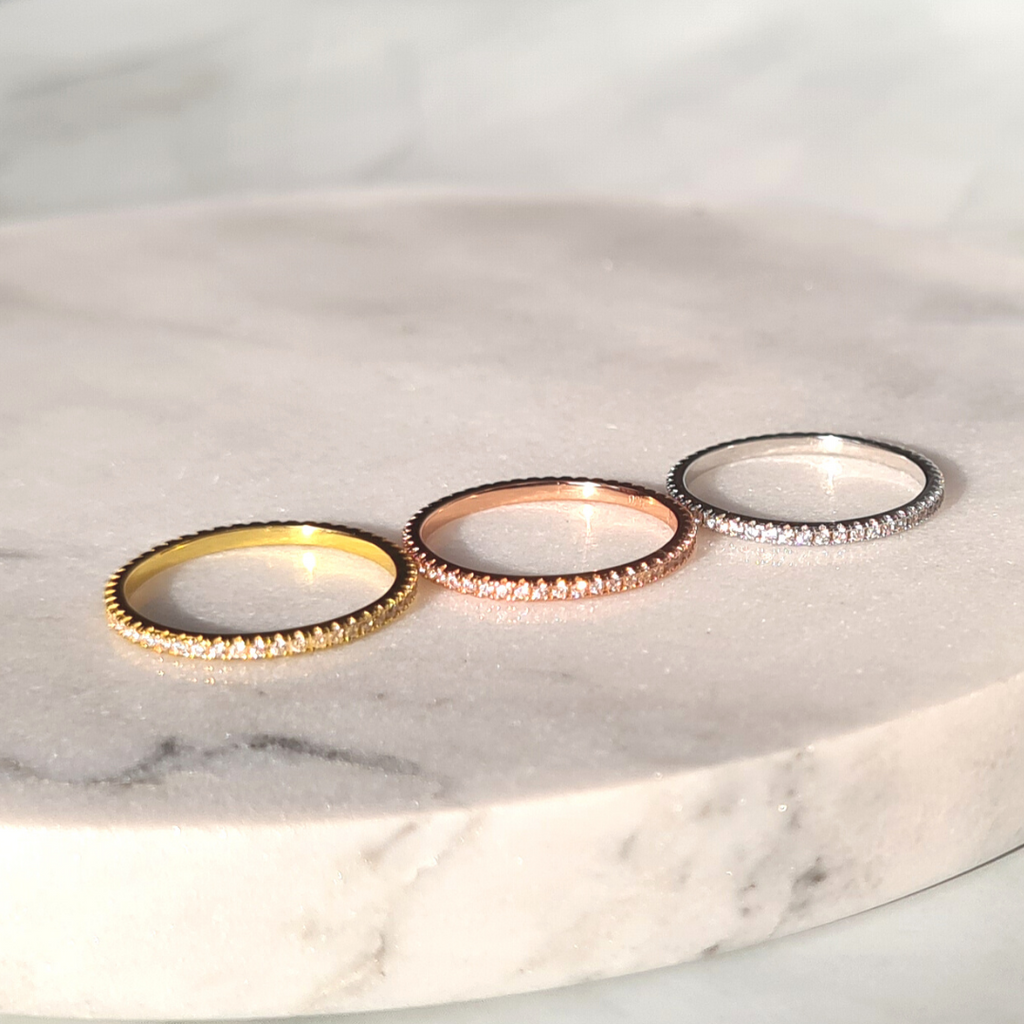 Thin Full Eternity Ring (1.2 mm) in Sterling Silver