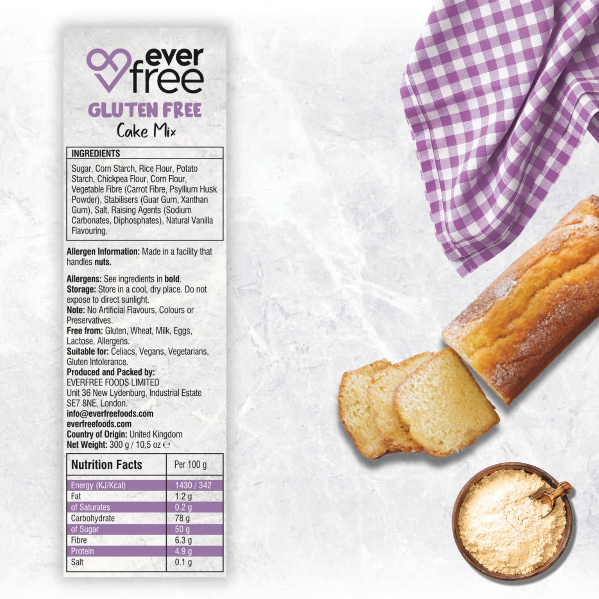 EverFree Gluten-Free Cake Mix - 300g | Pack of 3