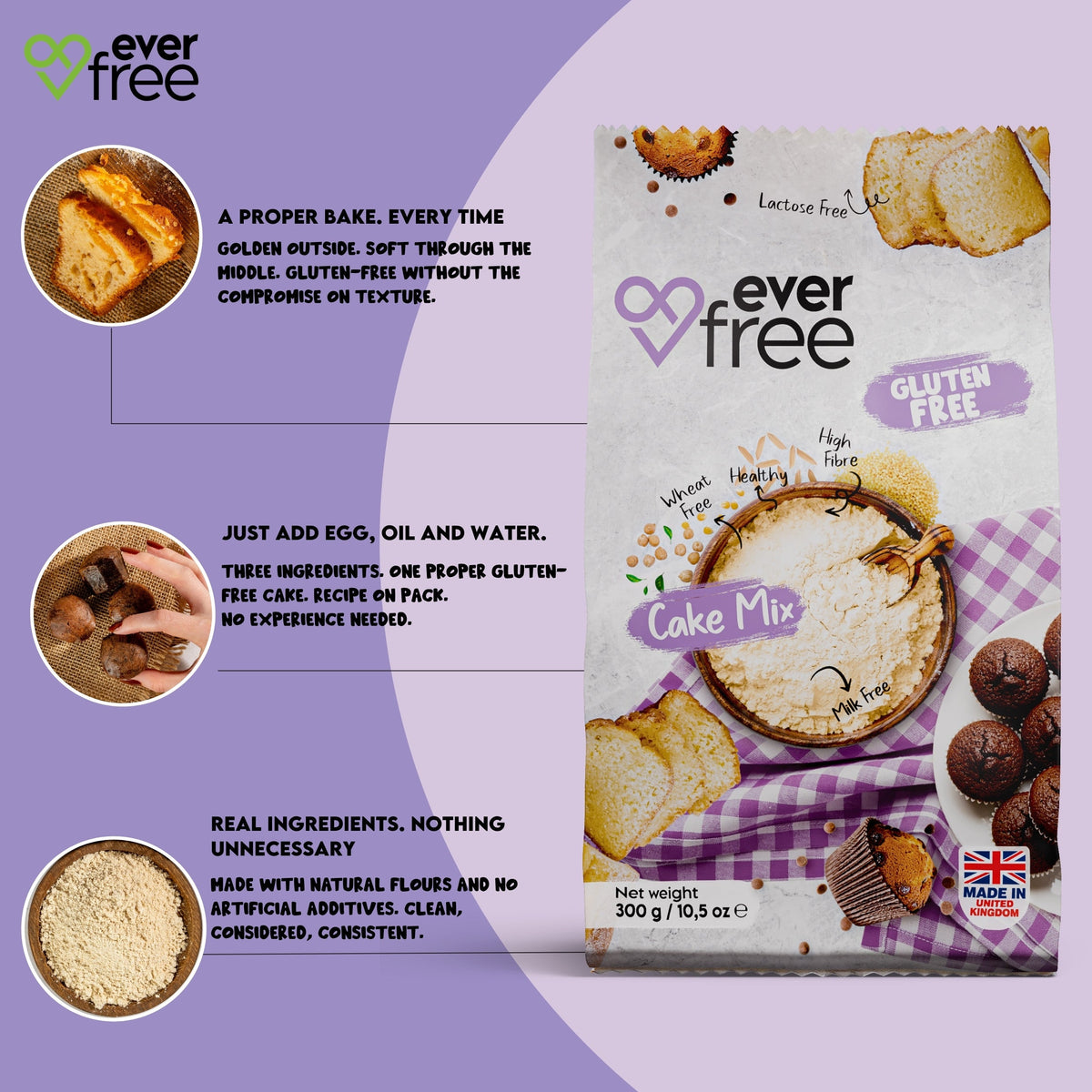 EverFree Gluten-Free Cake Mix - 300g | Pack of 3