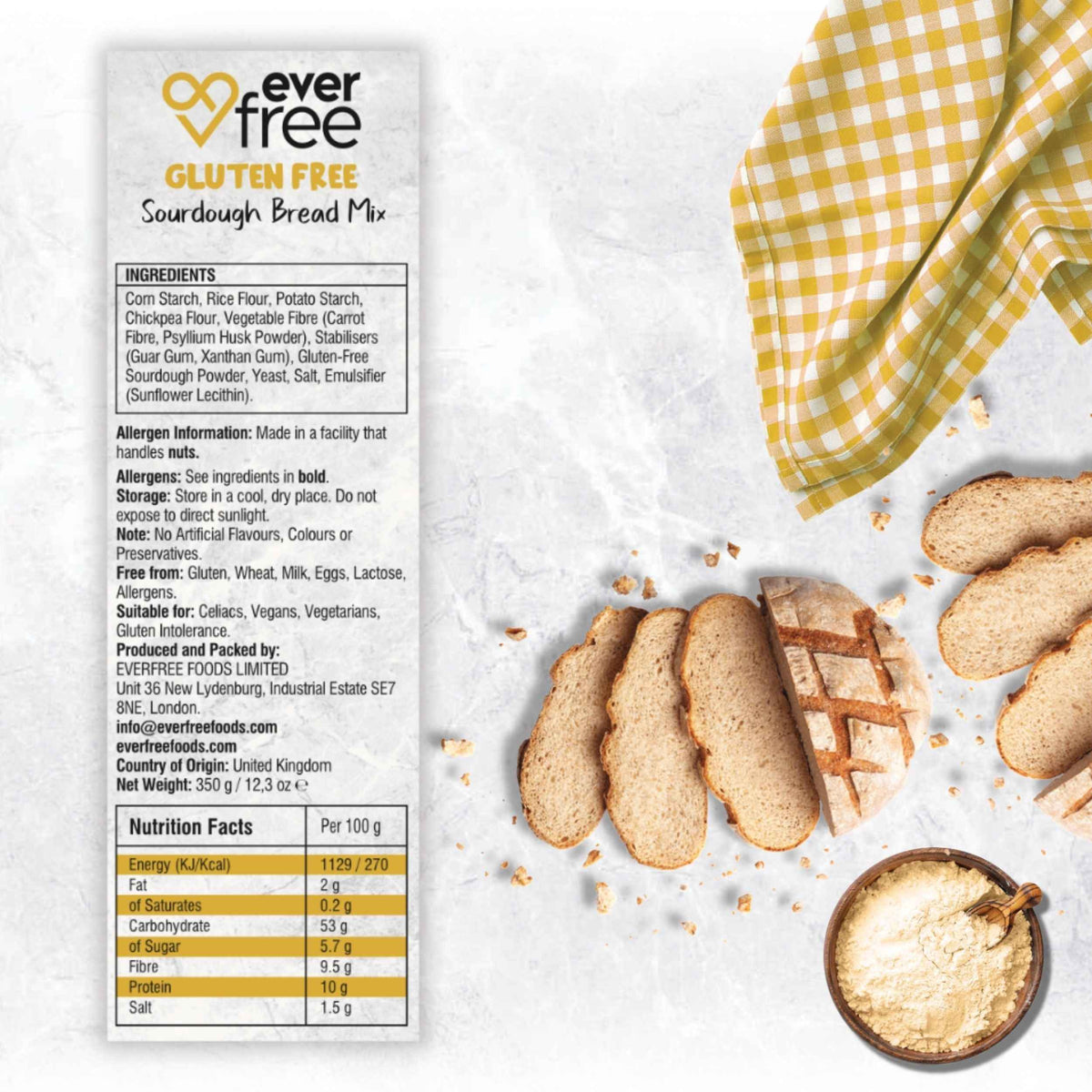 EverFree Gluten-Free Bread Mix - 350g | Pack of 3