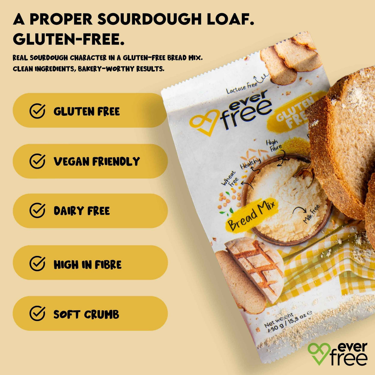 EverFree Gluten-Free Bread Mix - 350g | Pack of 3