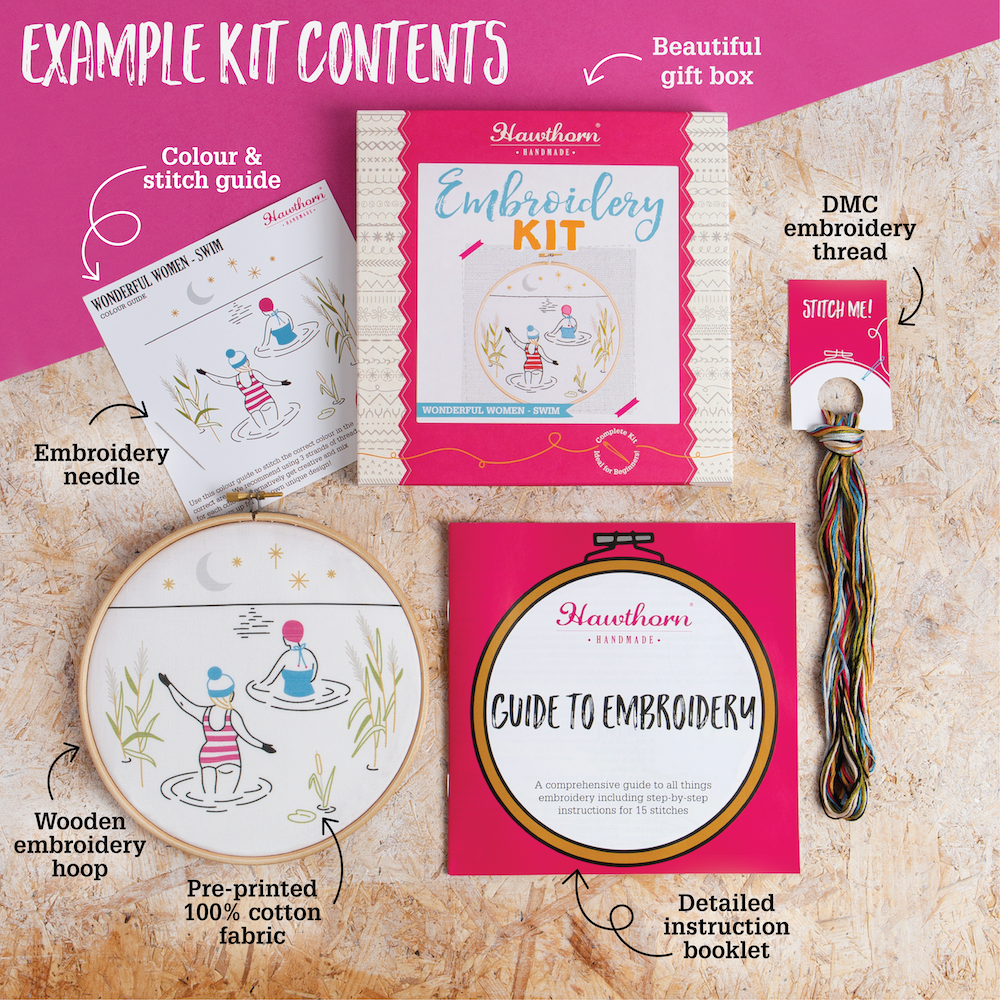 Winter Walk Christmas Embroidery Kit for Beginners