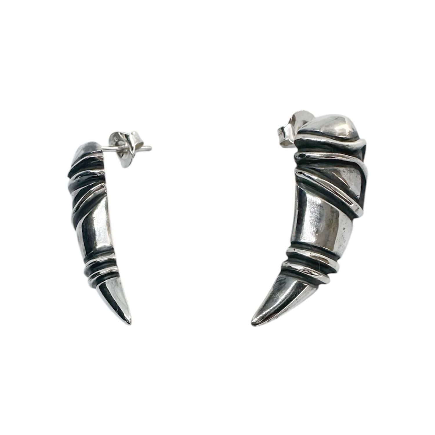 Eyebrow Stud Earrings – Sterling Silver 925