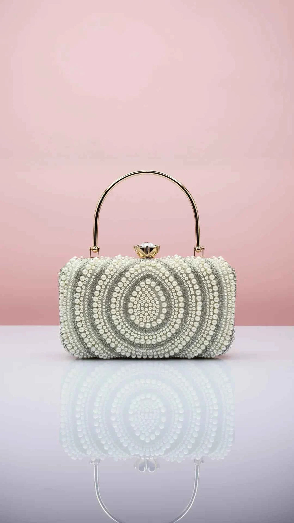 Jewelled Pearl & Crystal Clutch Bag
