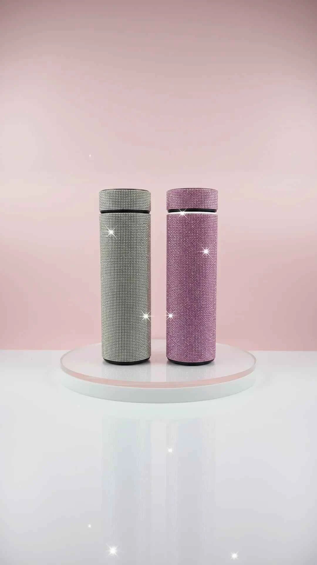 Crystal Encrusted LED Thermal Smart Cup With Temperature Display