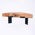 Handmade Bespoke Corner Shelf | Rustic Wooden Shelf, Steel brackets & fixtures