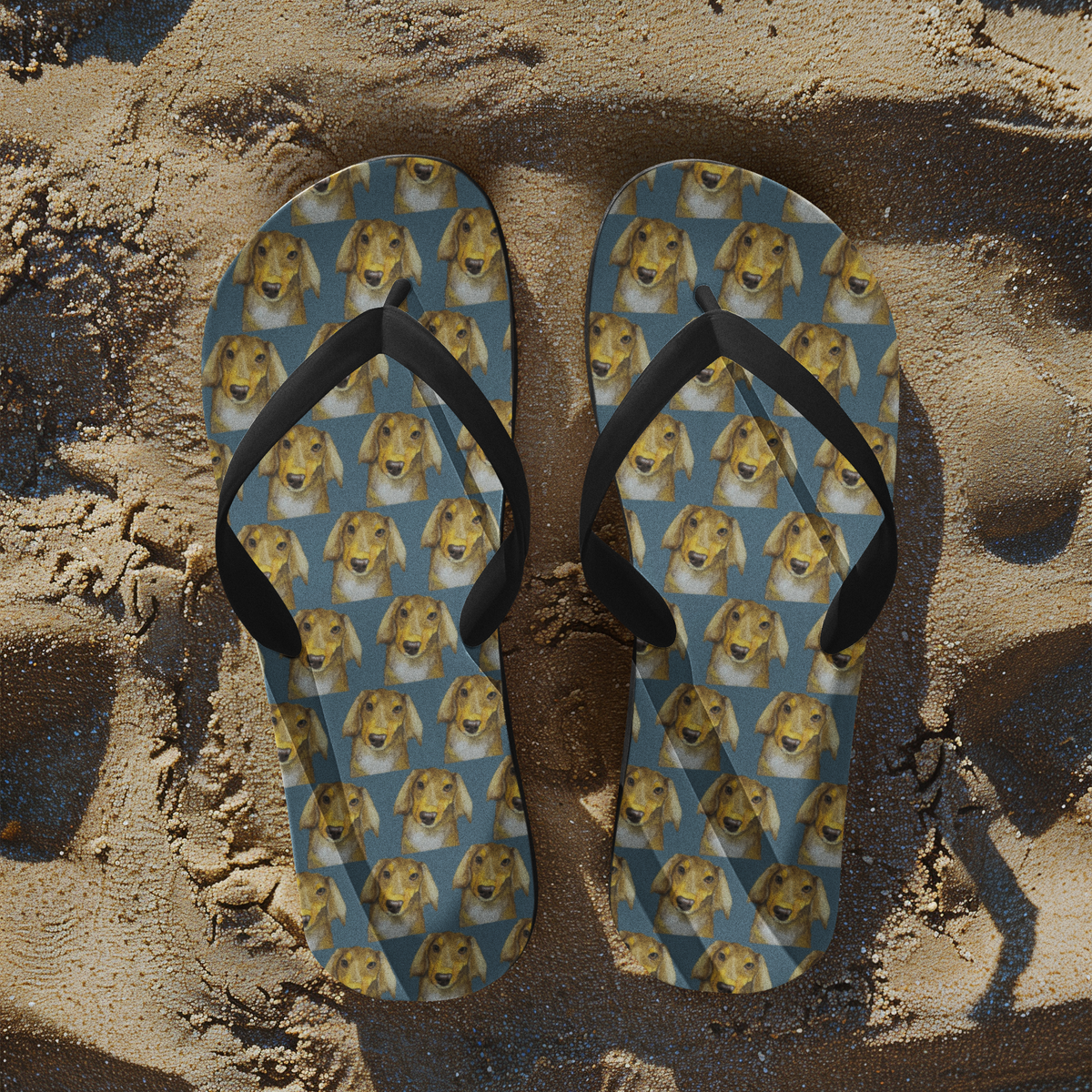 Hot Dog Summer: Luxe Dachshund Print Flip Flops!