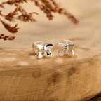 Flutterby' Silver Stud Earrings