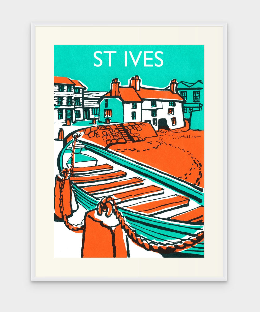 St Ives - Text - Art Print
