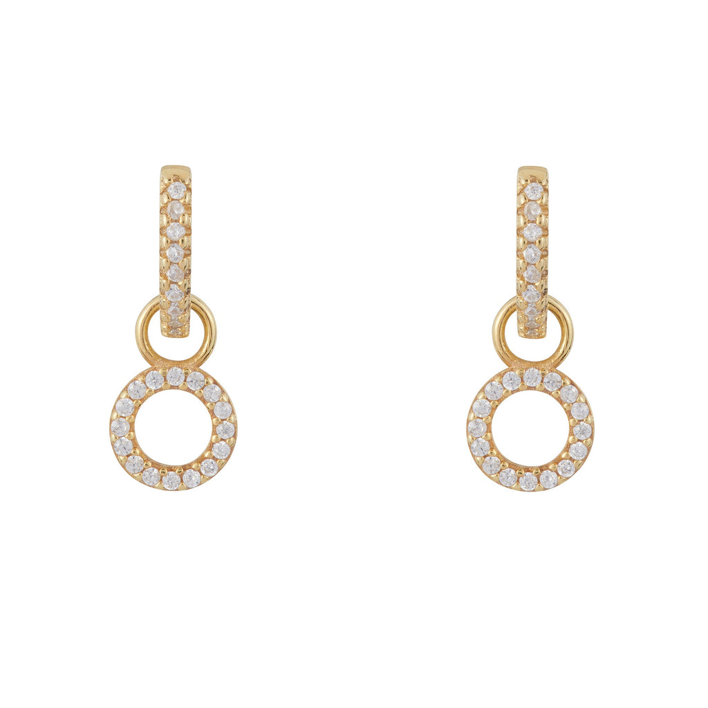 Circle Drop Hoop Huggies: Gold