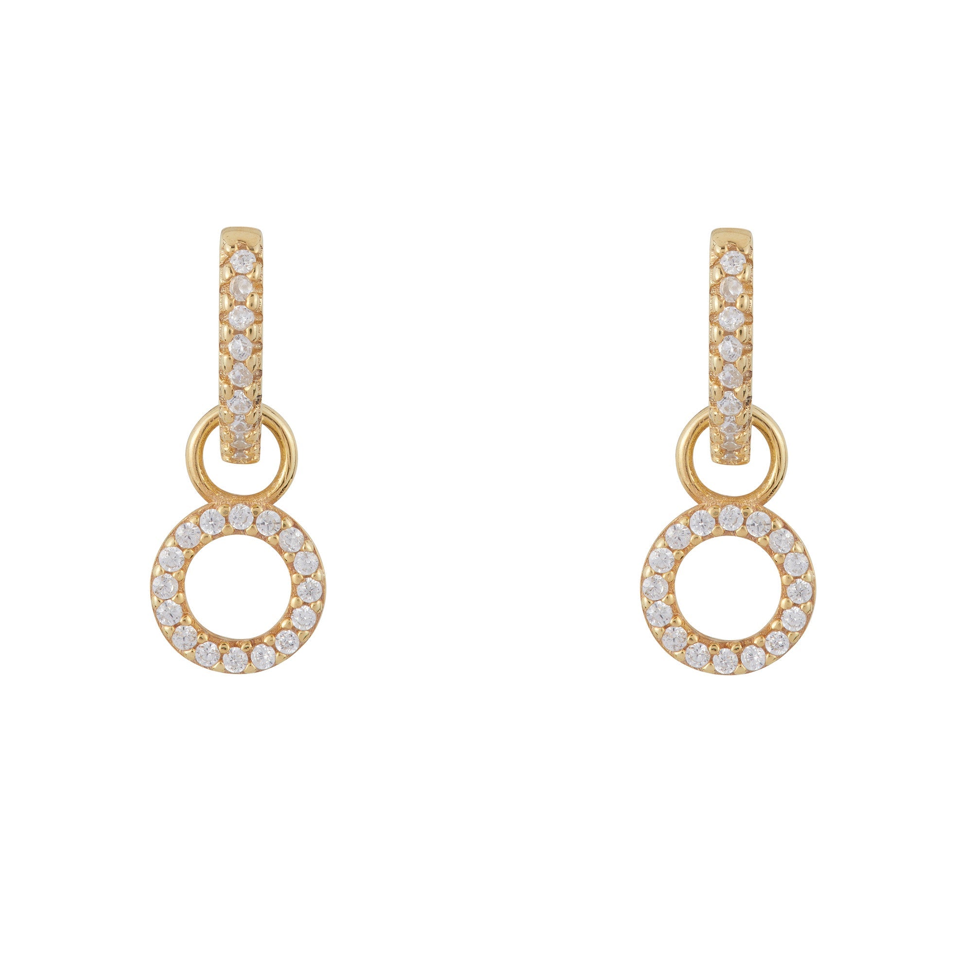 Circle Drop Hoop Huggies: Gold