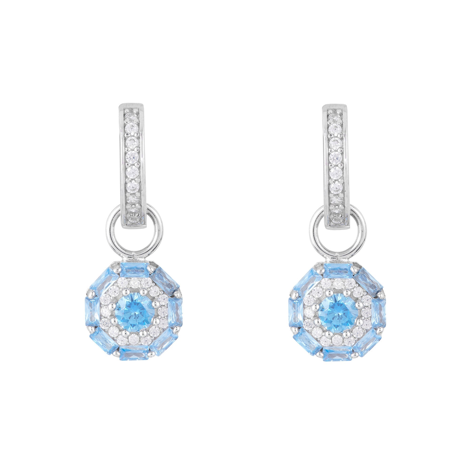 Something Blue Drop Earrings: Silver