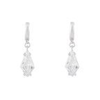 Shine Bright Rhombus Drop Earrings: Silver
