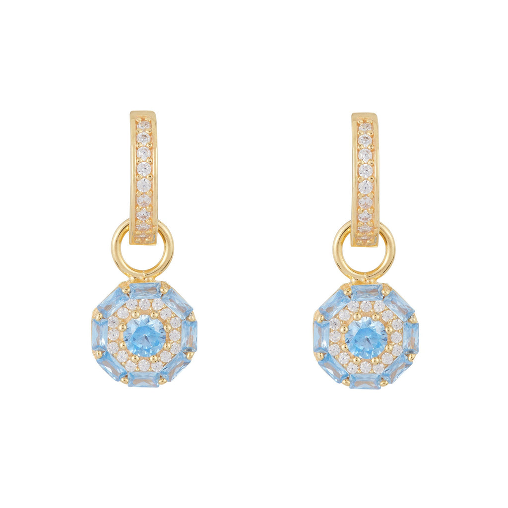 Something Blue Drop Earrings: Gold