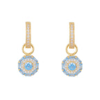 Something Blue Drop Earrings: Gold