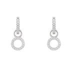 Circle Drop Hoop Huggies: Silver