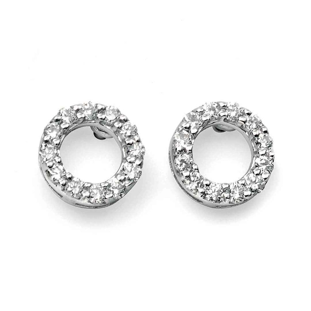 Elements Gold Open Circle Earrings with Diamonds