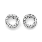 Elements Gold Open Circle Earrings with Diamonds
