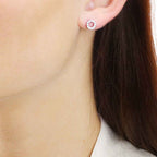 Elements Gold Open Circle Earrings with Diamonds