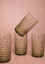 Olive Green Dew Drop Tumblers - Set of 4
