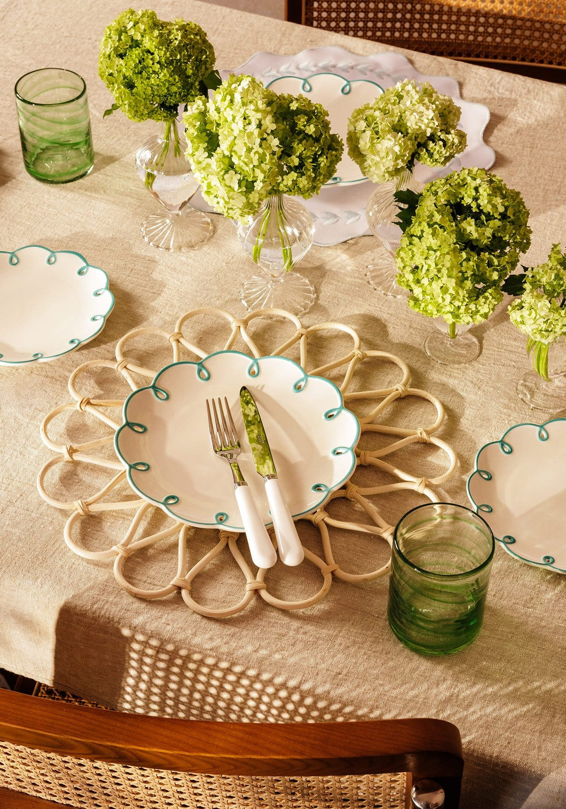 Olivia Swirl Tumbler, Green - Set of 4