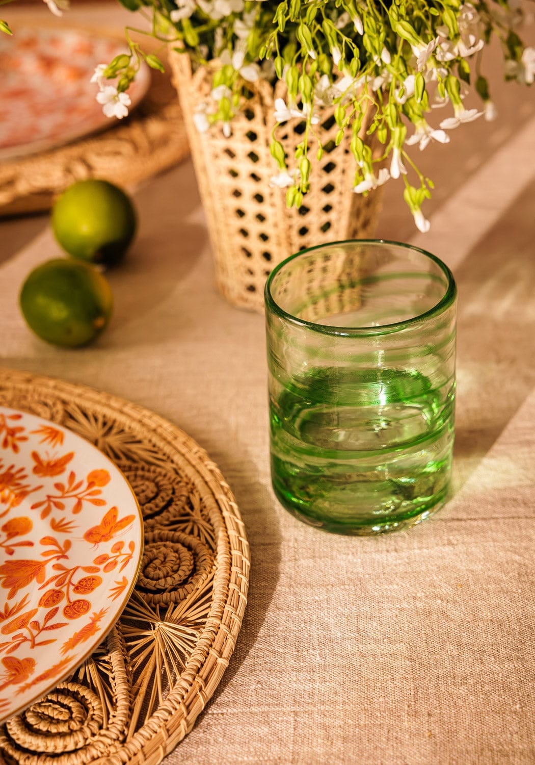 Olivia Swirl Tumbler, Green - Set of 4
