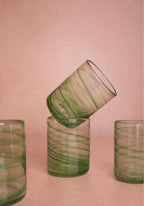Olivia Swirl Tumbler, Green - Set of 4